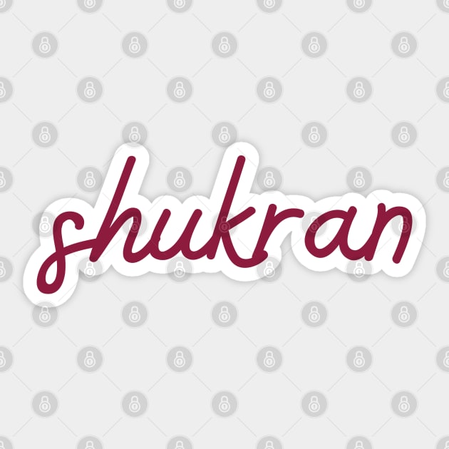 shukran - maroon red Sticker by habibitravels